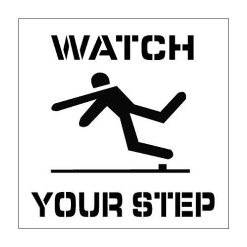 24x24 Watch Your Step Plant Marking Stencil - Durable Garden Path & Sidewalk Safety Stencil for Concrete, Pavement, and Walkways - Perfect for Landscaping, Parks, and Public Spaces