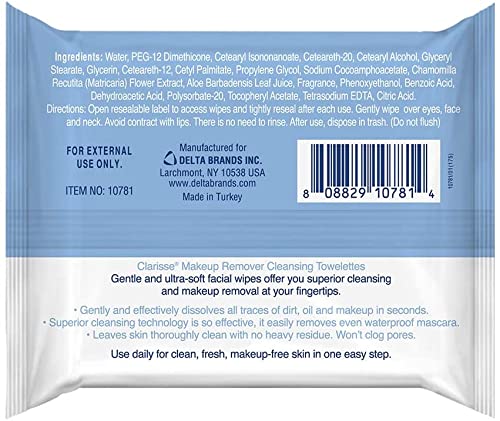 180 Premium Quality Make-Up Remover Wipes | 6 Pack of 30 Count | Gentle Cleansing Facial Towelettes for All Skin Types | Perfect for Travel, Gym & Daily Skincare Routine
