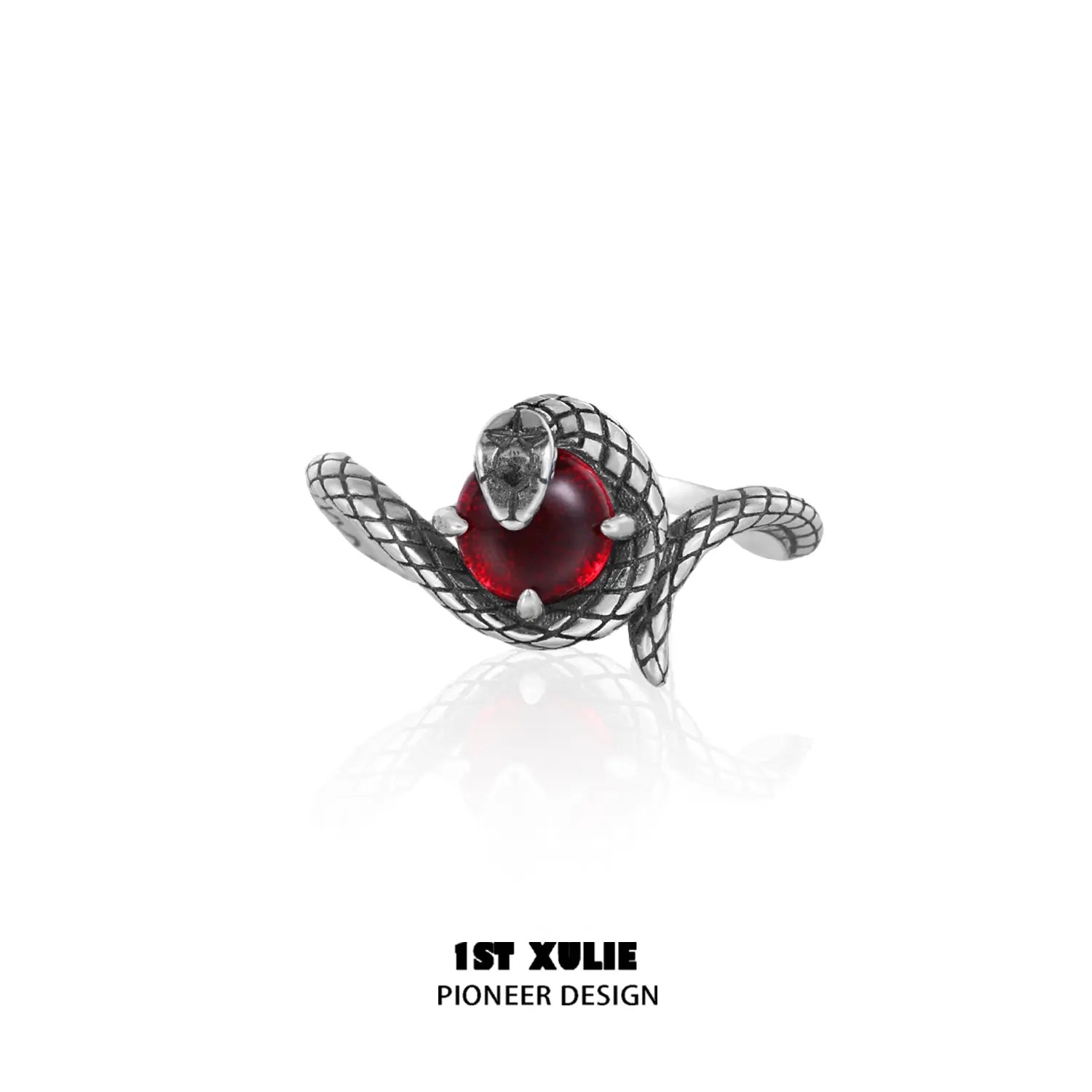 S925 Sterling Silver Snake Bite Energy Crystal Couple Rings for Men & Women - Perfect for Romantic Gifts, Anniversary, and Spiritual Healing Jewelry