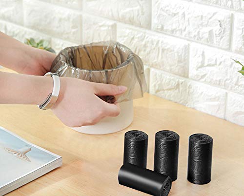 Mini Countertop Wastebasket Trash Can with 60 Plastic Bags - Small Space Garbage Bin for Kitchen, Bathroom, Office & Dorm Room