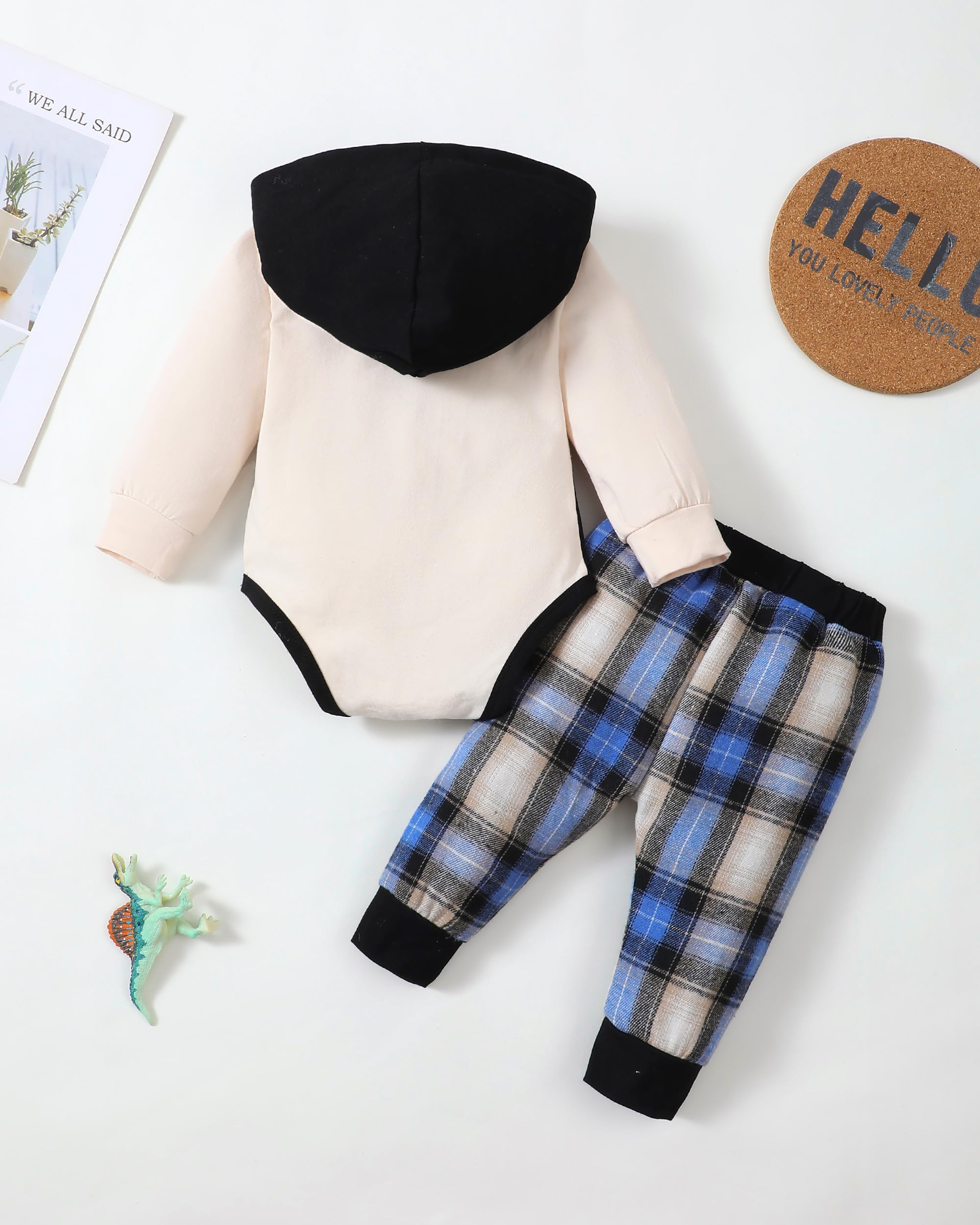Renotemy Newborn Baby Boy Clothes - Soft Infant Hoodie Romper Outfits for 0-18 Months | Warm Winter & Fall Baby Boy Clothes | Perfect for Playdates, Family Photos & Daily Wear