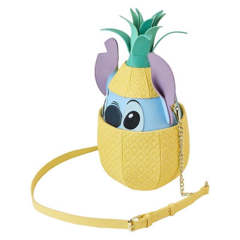 Loungefly Stitch Shoppe Disney Lilo & Stitch Pineapple Crossbody Bag for Women - Cute Figural Purse for Disney Fans, Theme Parks & Summer Outfits