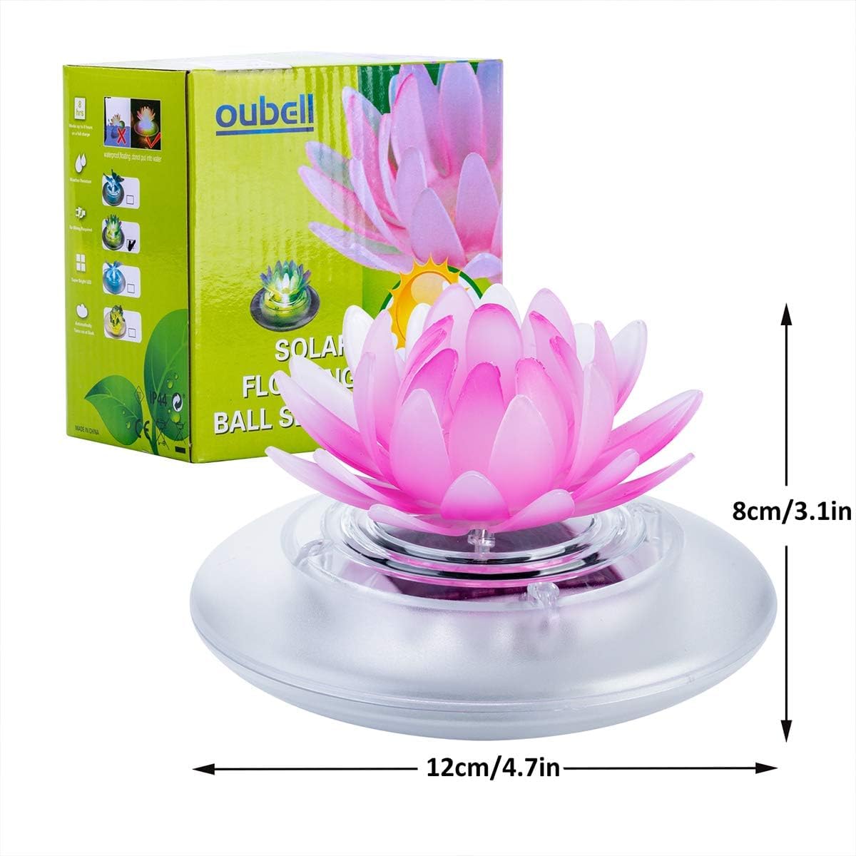 Pearlstar Solar Floating Pond Lights - Waterproof LED RGB Solar Lights for Pool, Spa, Garden, Patio | Outdoor Decor for Weddings, Parties & Christmas | 2Pcs Lotus Design | Perfect for Nighttime Ambiance & Holiday Celebrations