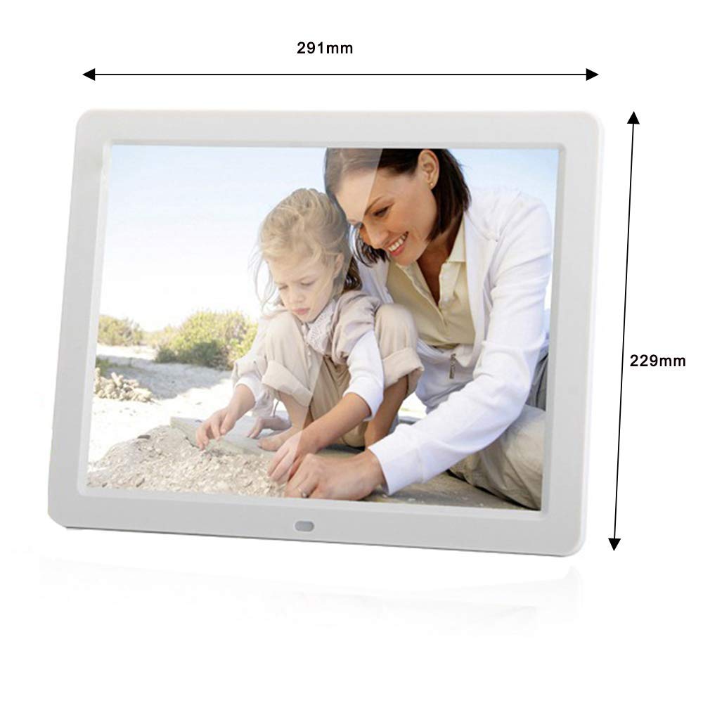 12 Inch Ultra Thin Backlight Display - HD Digital Photo Frame for Pictures & Movies, Black & White Options - Perfect for Home, Office, and Gift Giving