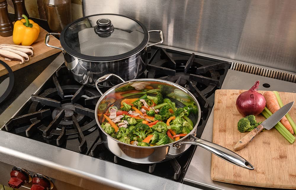 Frieling 11-Inch Black Cube Nonstick Sauté Pan with Lid - 4.5 Quart Induction Cookware for Deep Frying & Sautéing - Hybrid Kitchen Skillet for Stovetop & Oven Use - Perfect for Stir-Fry, Searing & Everyday Cooking