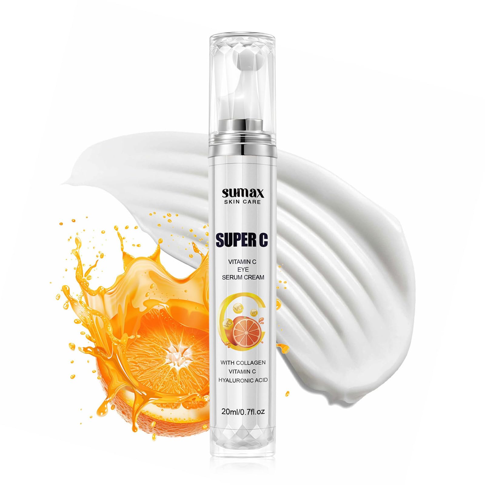 Vitamin C Hydrating Eye Cream - Anti-Aging Eye Treatment for Dark Circles & Puffiness | Collagen & Vitamin C Under Eye Serum to Reduce Fine Lines & Tighten Skin | Perfect for Night Routine & Morning Skincare