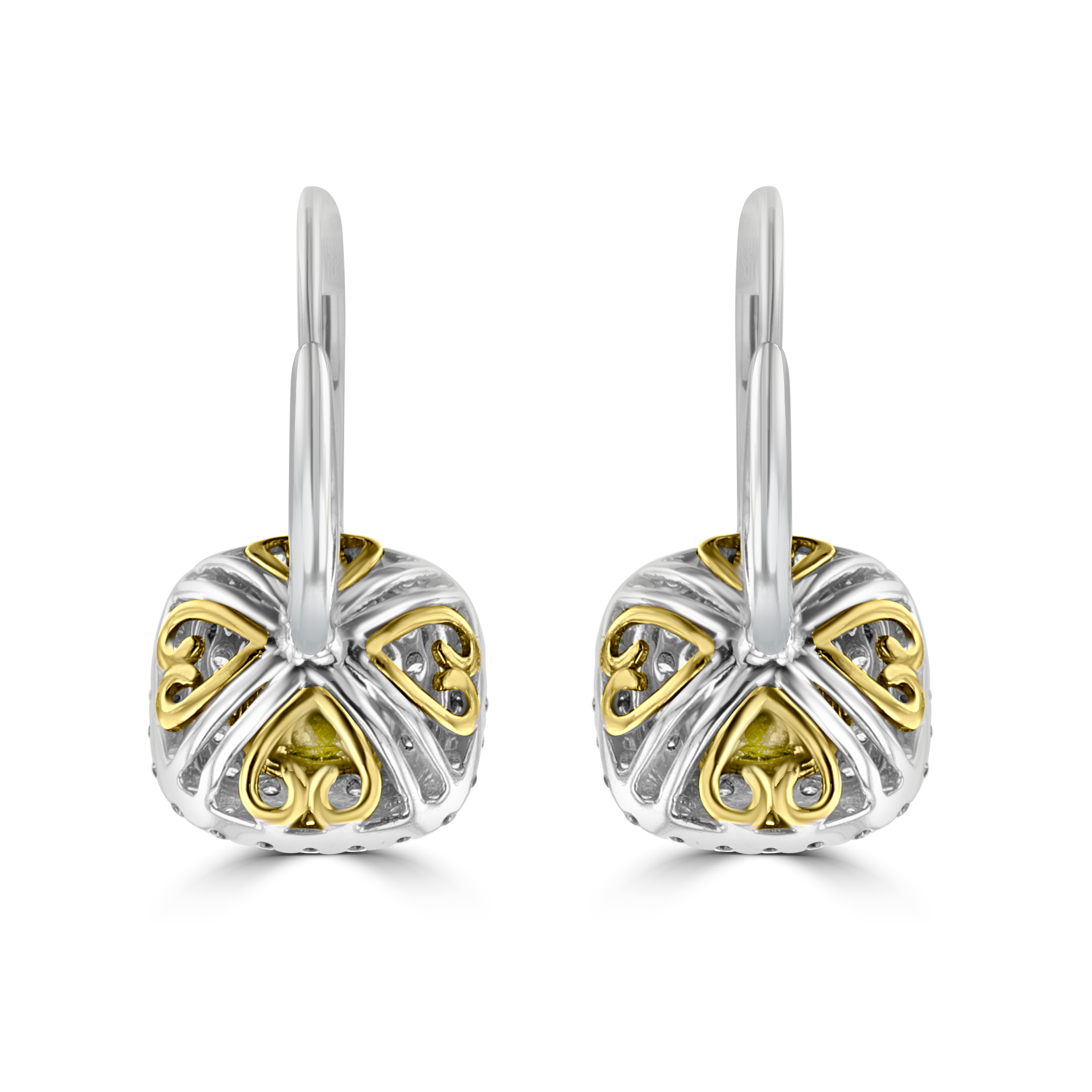 18KT Gold 1.47 CTW Yellow & 1.02 CTW Diamond Earrings – Luxury Stud Earrings for Women, Perfect for Weddings, Parties & Special Occasions