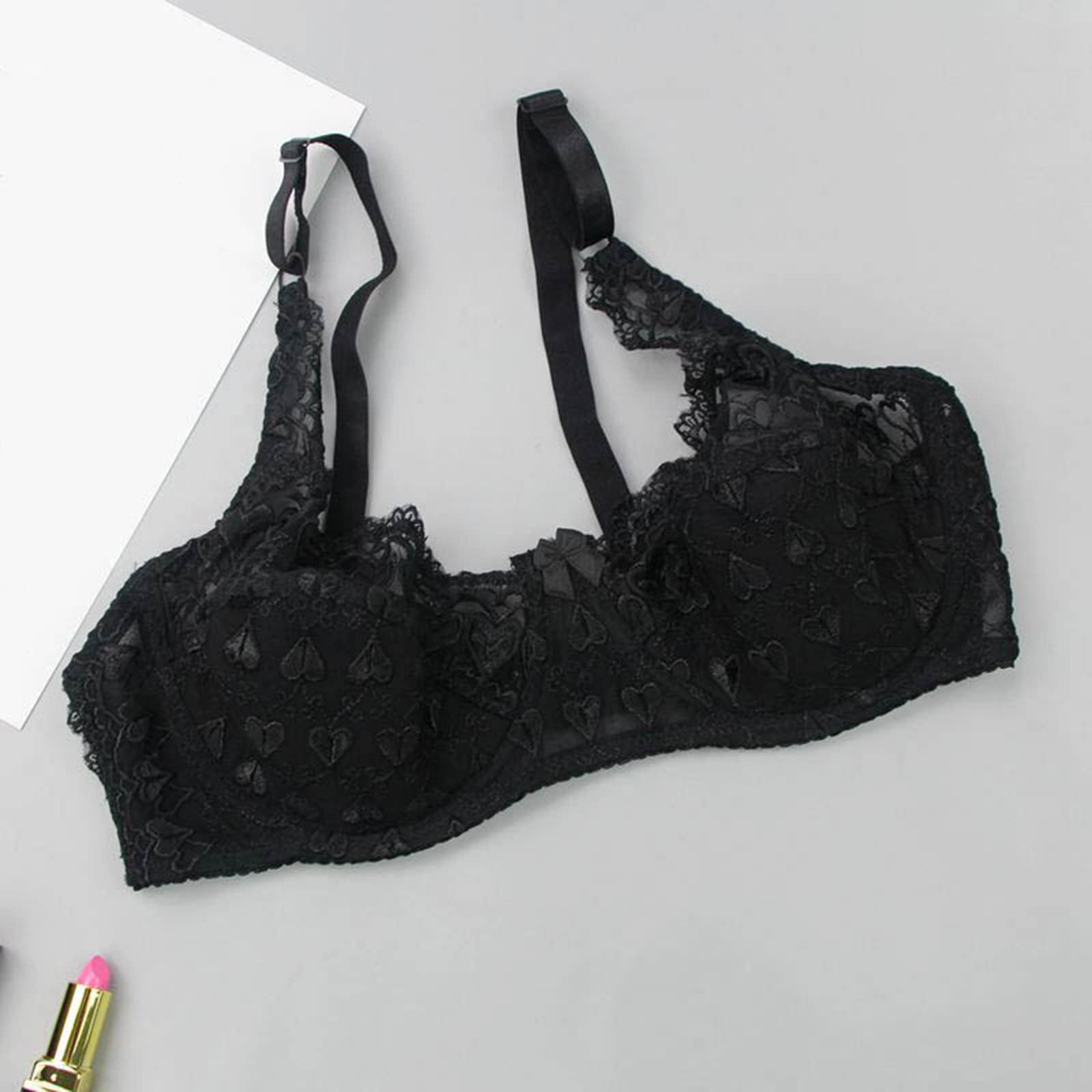 Plus Size Lace Bra for Women - Sexy Bondage Lingerie & Sleepwear Set, Comfortable Nightgown Pajamas - Perfect for Boudoir, Bedroom Romance & Special Occasions