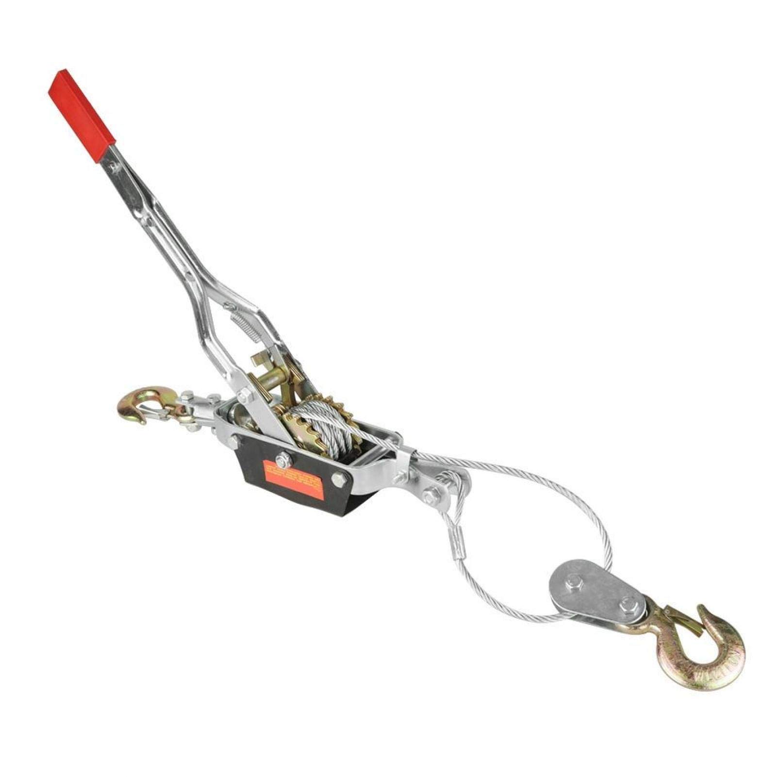 Heavy Duty Power Puller with 2 Hooks - 4 Ton Capacity for Construction & Engineering Equipment - Perfect for Lifting, Towing, and Material Handling in Industrial Worksites