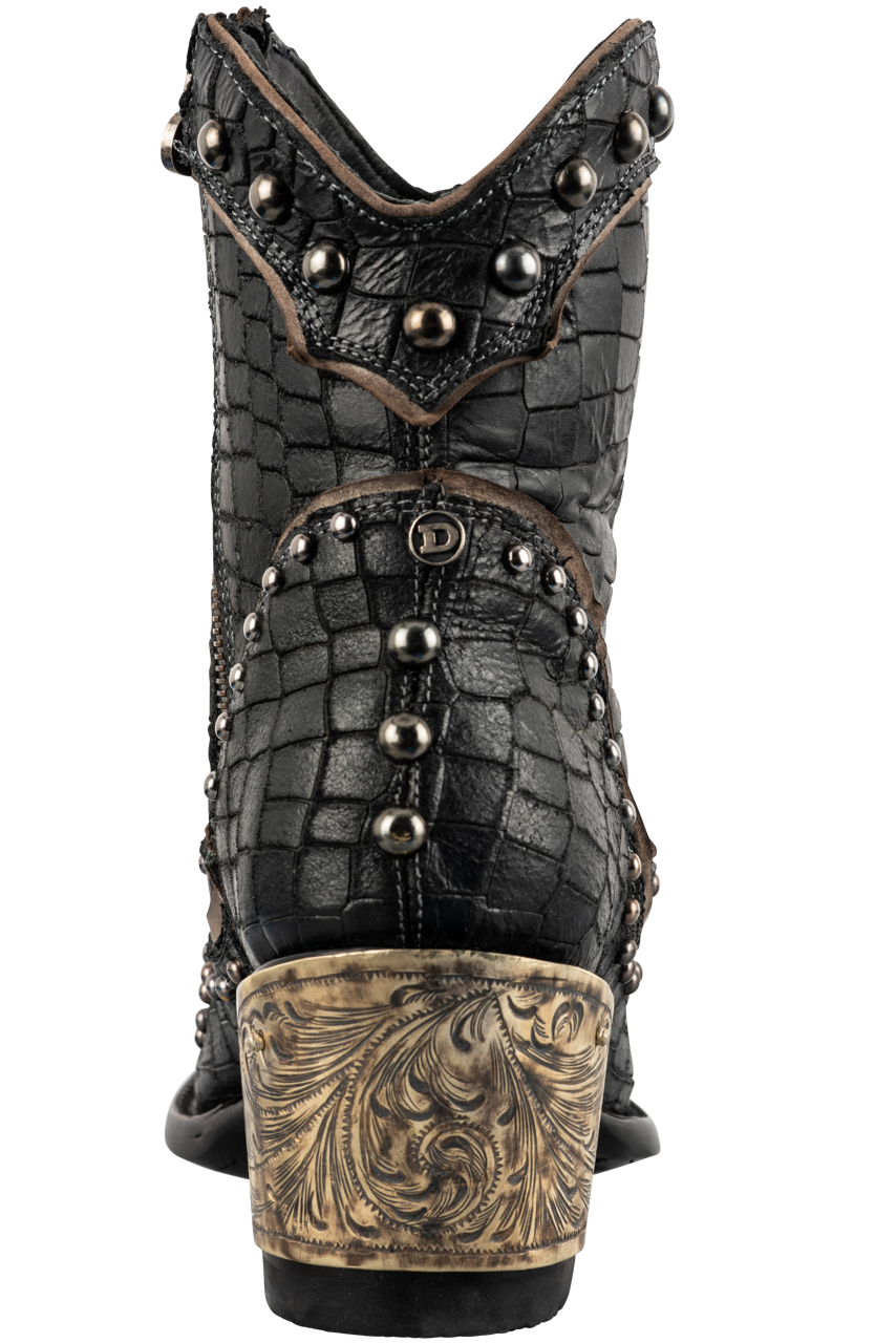 Old Gringo Double D Ranch Women's El Jefe Western Boots - Black Leather Cowboy Boots for Rodeo, Country Dancing & Fashion Outfits