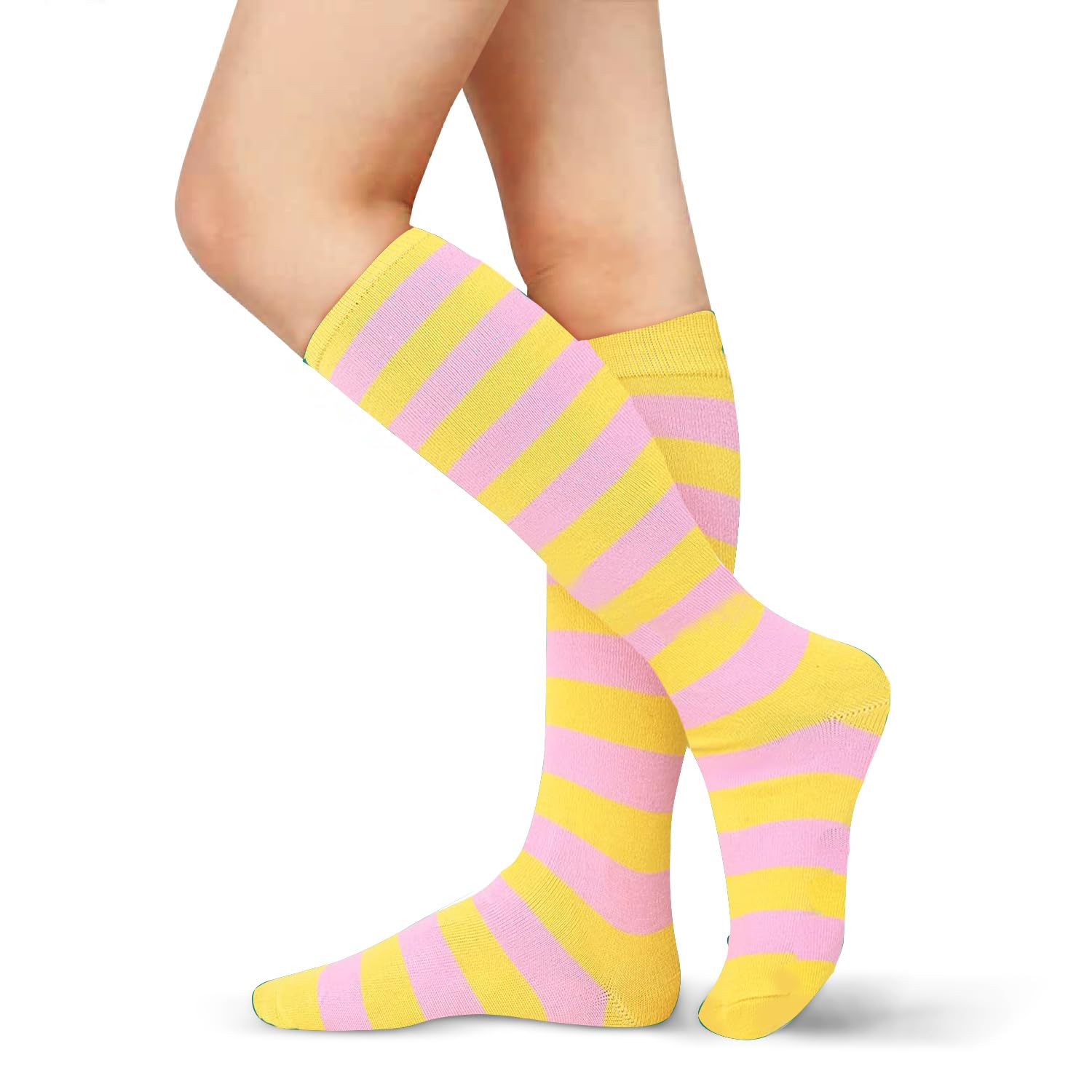 Benefeet Women's Knee High Striped Socks - Colorful Novelty Athletic Tube Socks for Women & Girls - Perfect for Running, Yoga, and Casual Wear