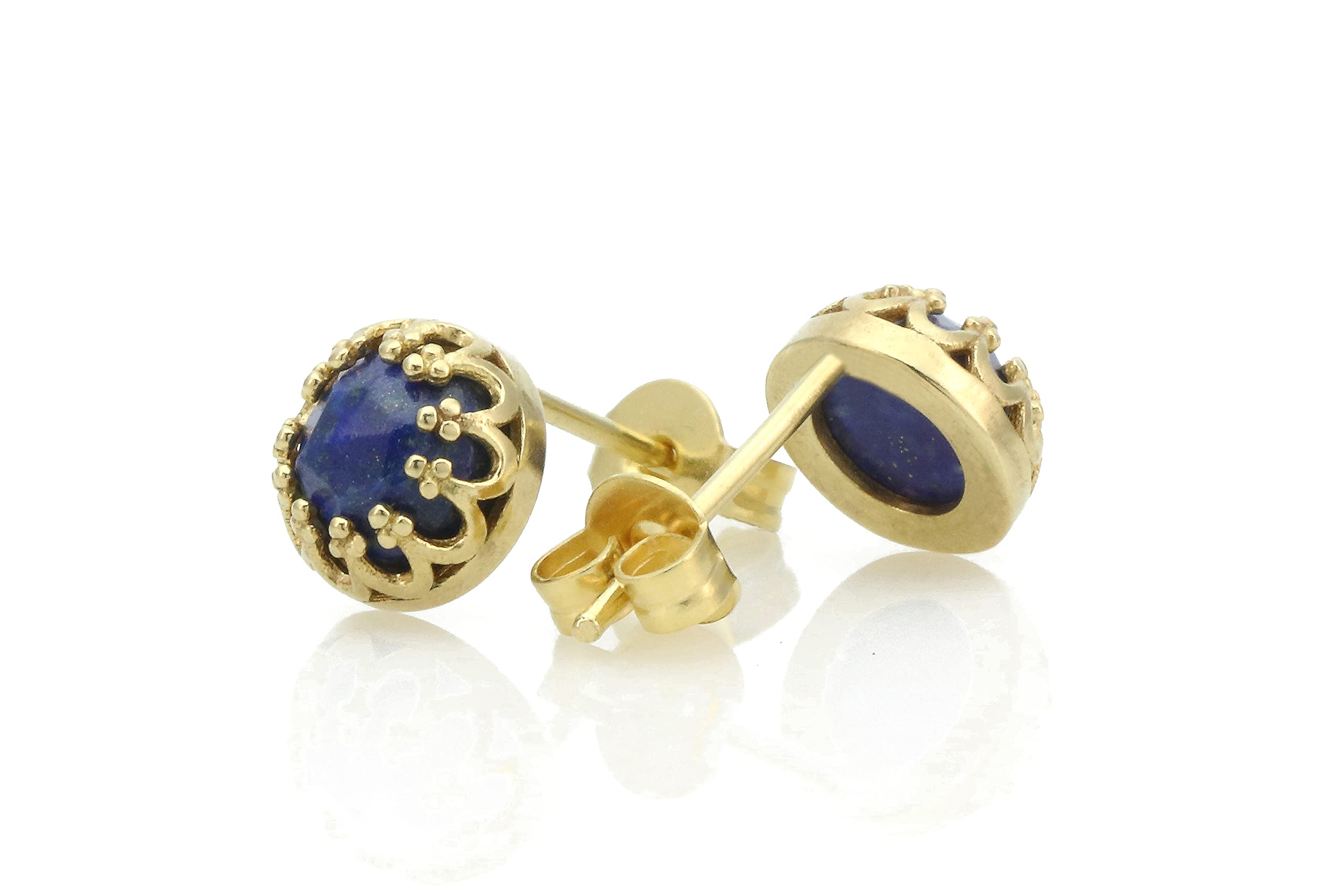 Lapis Lazuli Stud Earrings for Women - Gemstone Jewelry Gift for Her - Perfect for Parties & Gifting