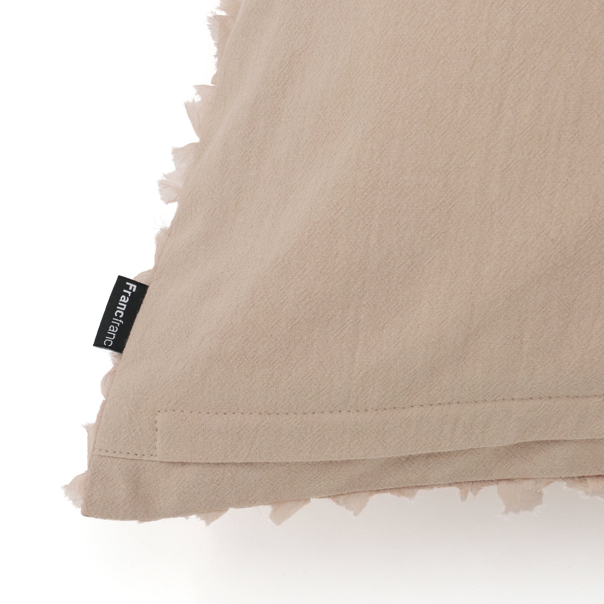 Gather Frill Cushion Cover 18x18 Inches Beige - Soft Decorative Pillow Case for Sofa, Bedroom, and Living Room