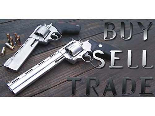 BN1881 Buy Sell Trade Guns & Bullets Banner Sign - Vintage Firearms Collectible for Gun Shows & Shooting Ranges