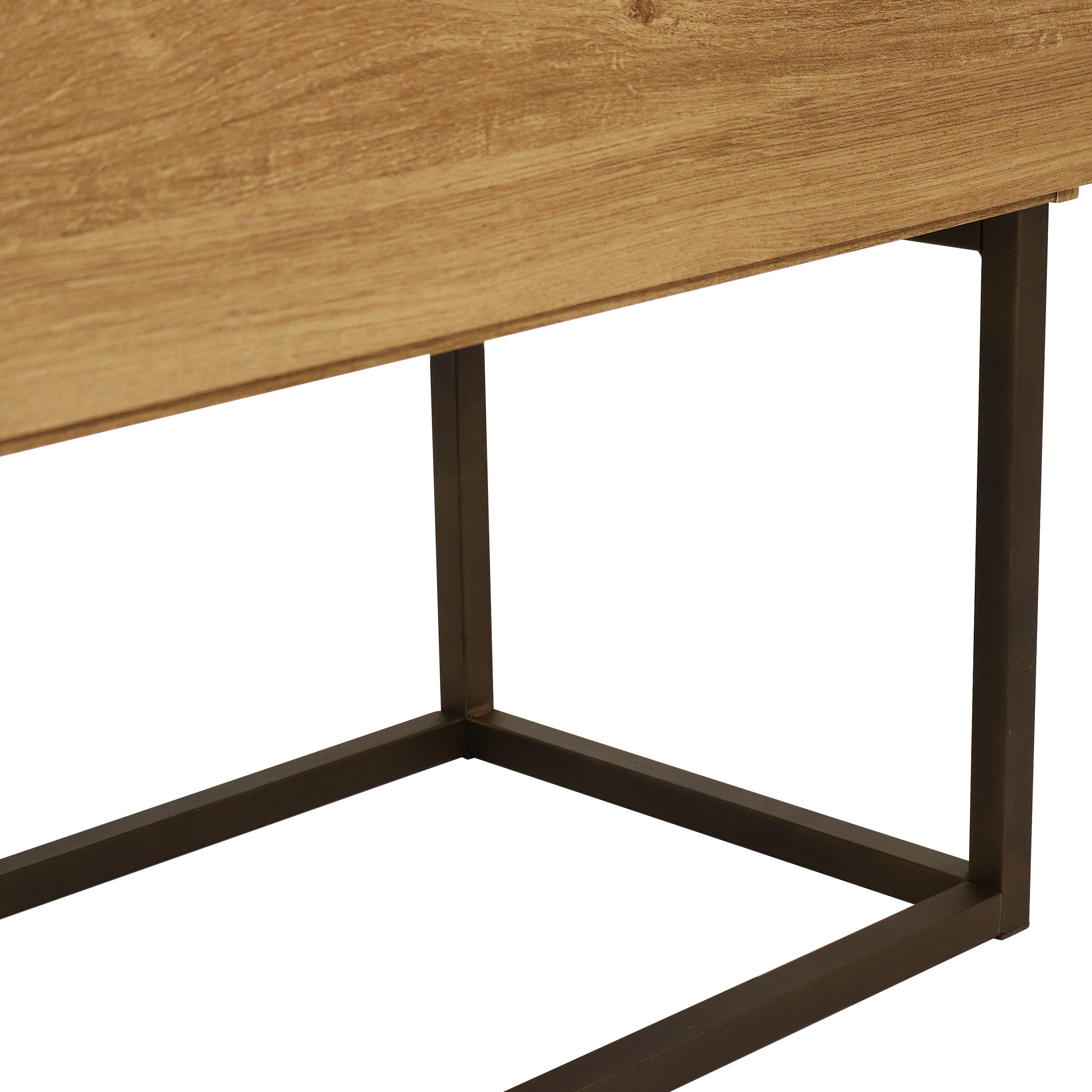 Sunnydaze Industrial Console Table 54.75 Inch - Rustic Brown Wood & Metal Entryway Table for Living Room, Hallway, or Foyer Decor