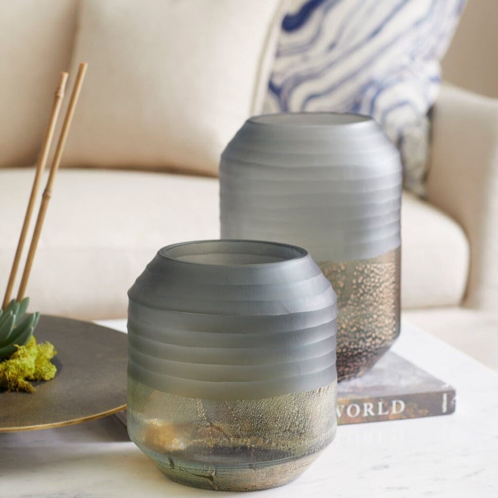 Cyan Design 11103 Alchemy Vase - Grey & Gilded Silver Medium - Elegant Home Decor for Living Room, Dining Table & Wedding Centerpieces