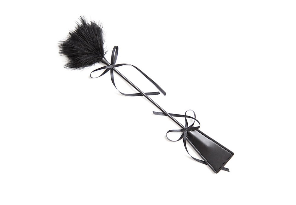 Premium Faux Leather Spanking Paddle - BDSM Toy for Couples, Adults & Sensual Play | Flirting, Tickling & Teasing with Feather | Perfect for Roleplay, Foreplay & Spanking Games