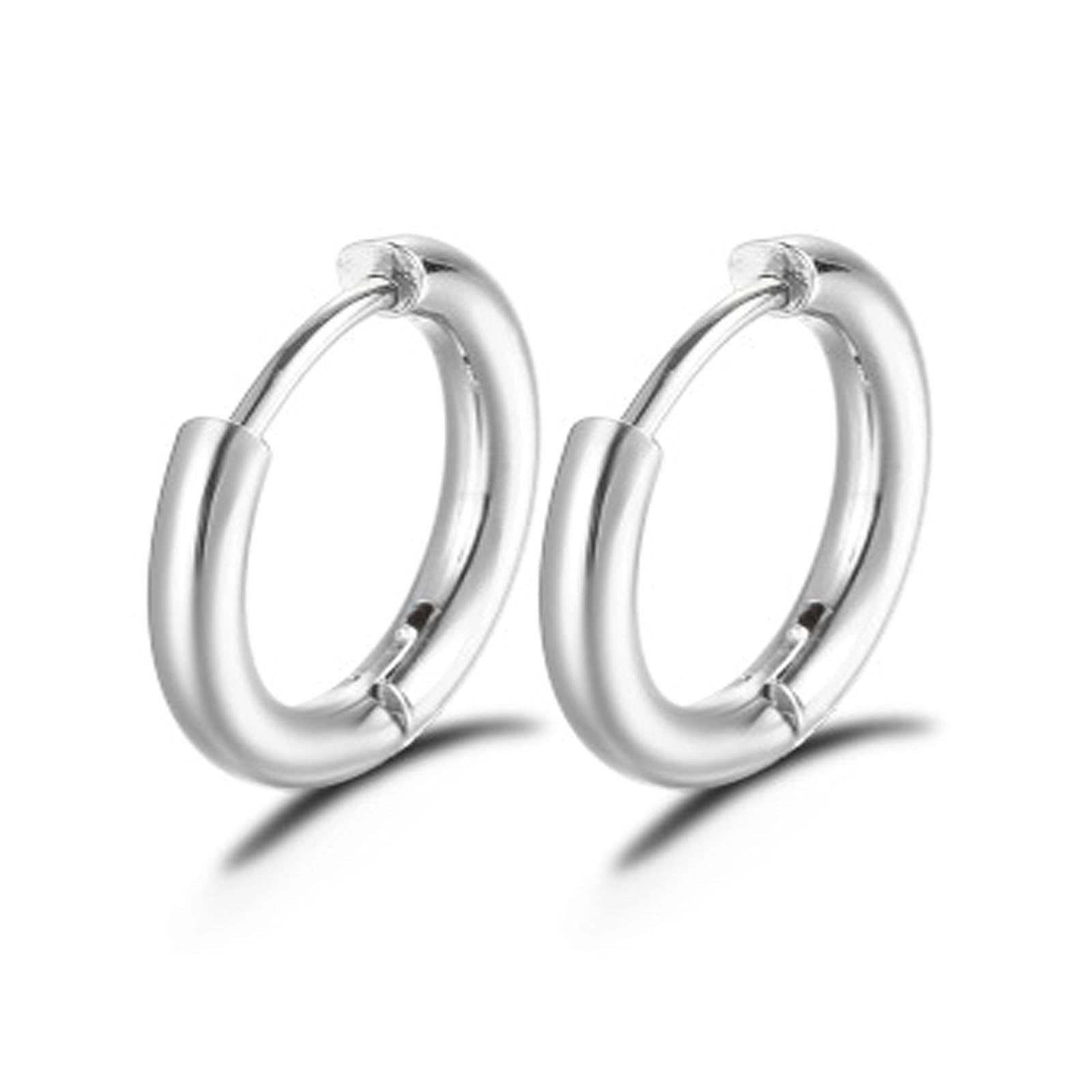 316L Surgical Stainless Steel Cartilage Hoop Earrings for Men & Women - Hypoallergenic No Green Ear Sleeper Rings - Perfect for Second Hole, Everyday Wear and Gifts for Girls & Boys