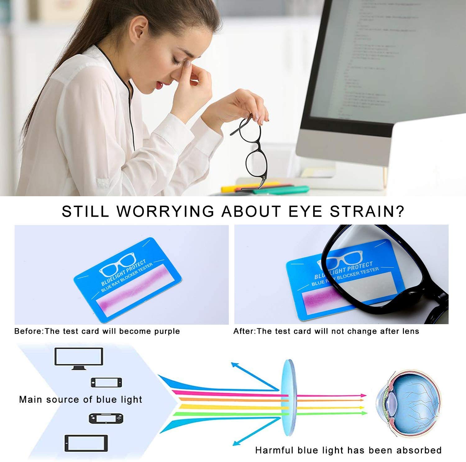 Melrose Fashion Blue Light Blocking Glasses for Women - Oversized Presbyopia Reading Glasses with Spliced Frame Design | Perfect for Computer Work, Reading & Screen Time Protection
