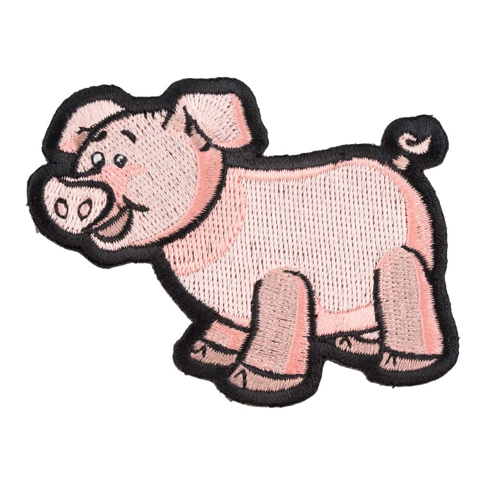 Adorable Light Pink Pig Iron-On Patch - Farm Animal Embroidered Applique for DIY Clothing, Hats & Bags - Perfect for Kids' Crafts, Costumes & Farm-Themed Decor