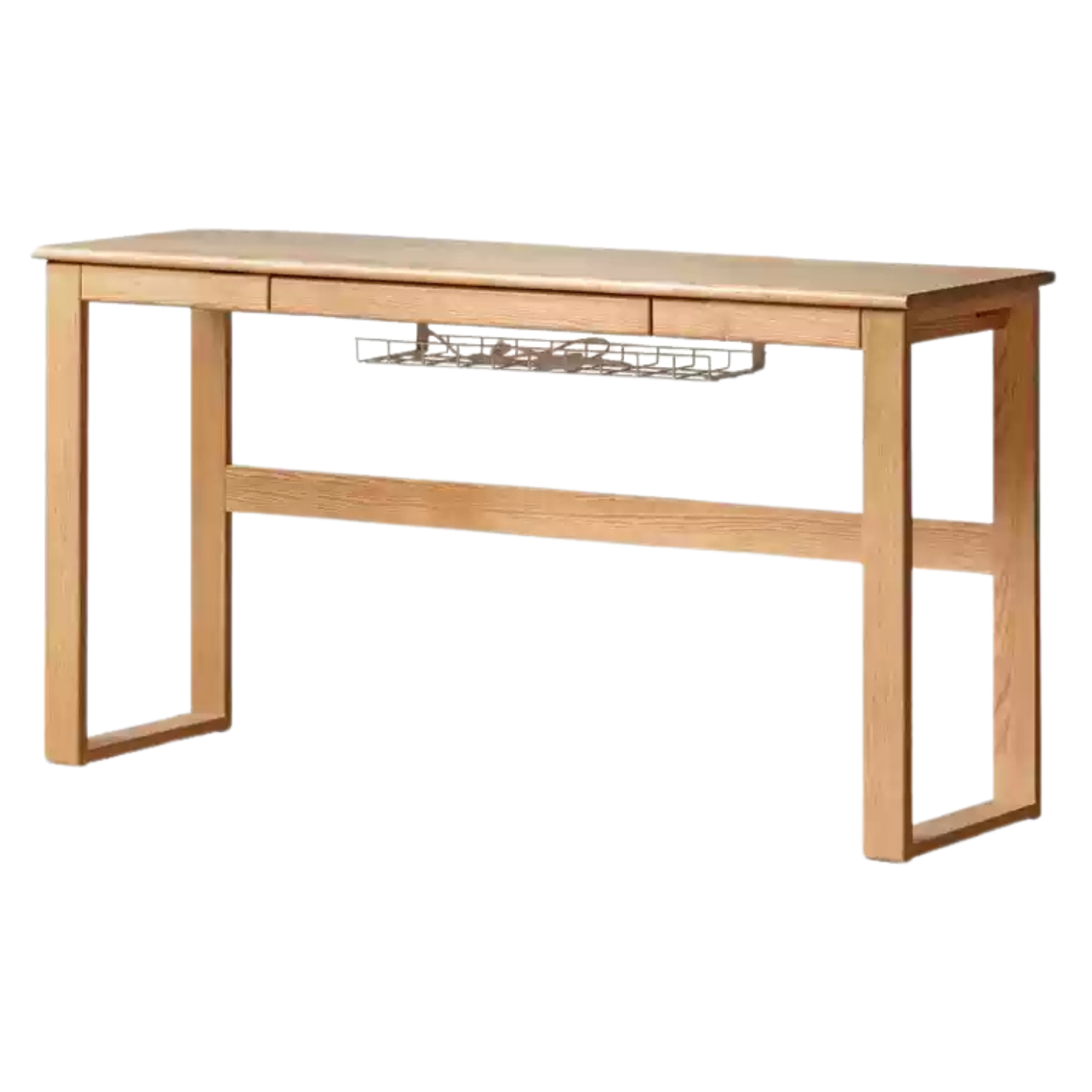 Solid Oak Retractable Writing Desk - Narrow Space-Saving Home Office Desk for Small Rooms & Apartments | Perfect for Study, Work & Remote Learning