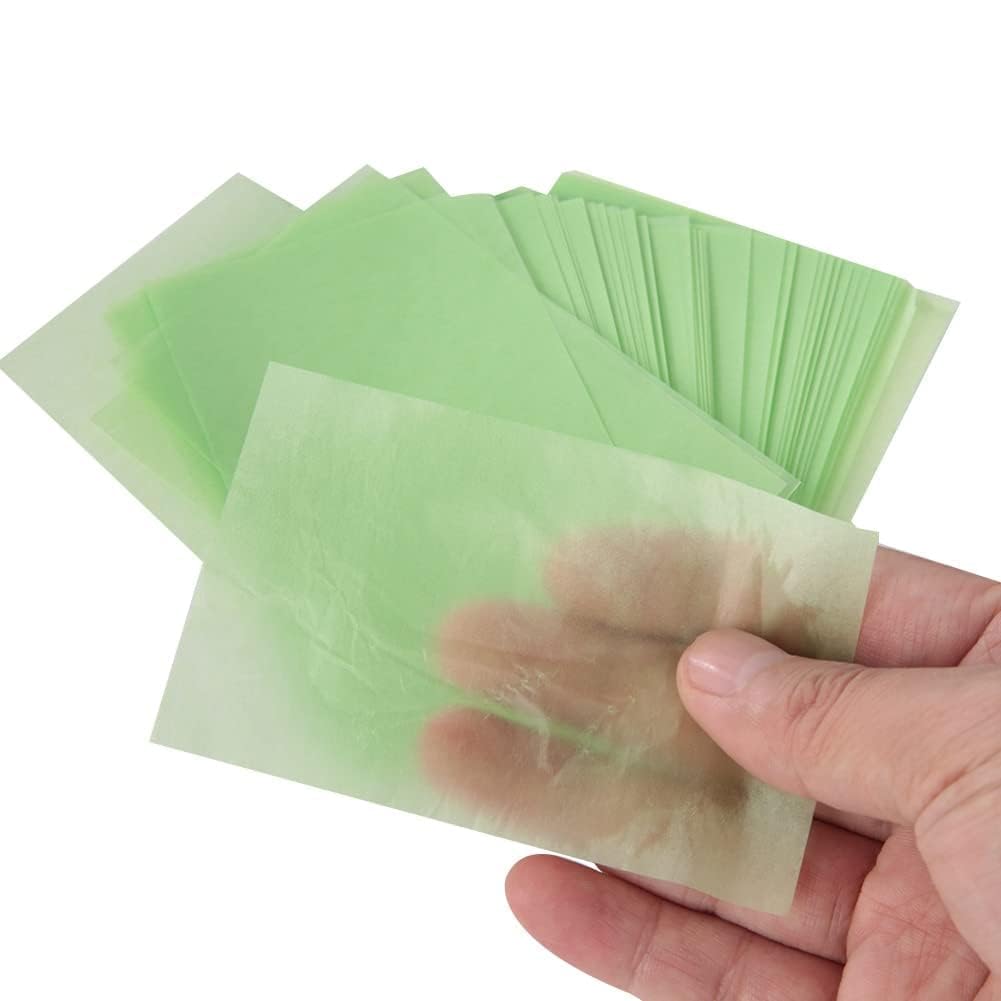 J3G Natural Green Tea Oil Absorbent Blotting Papers - 100 Sheets (10cm x 7cm) for Oily Skin Care, Shine Control & Makeup Touch-Ups | Perfect for On-the-Go Oil Removal, Gym, Office & Daily Skincare Routine
