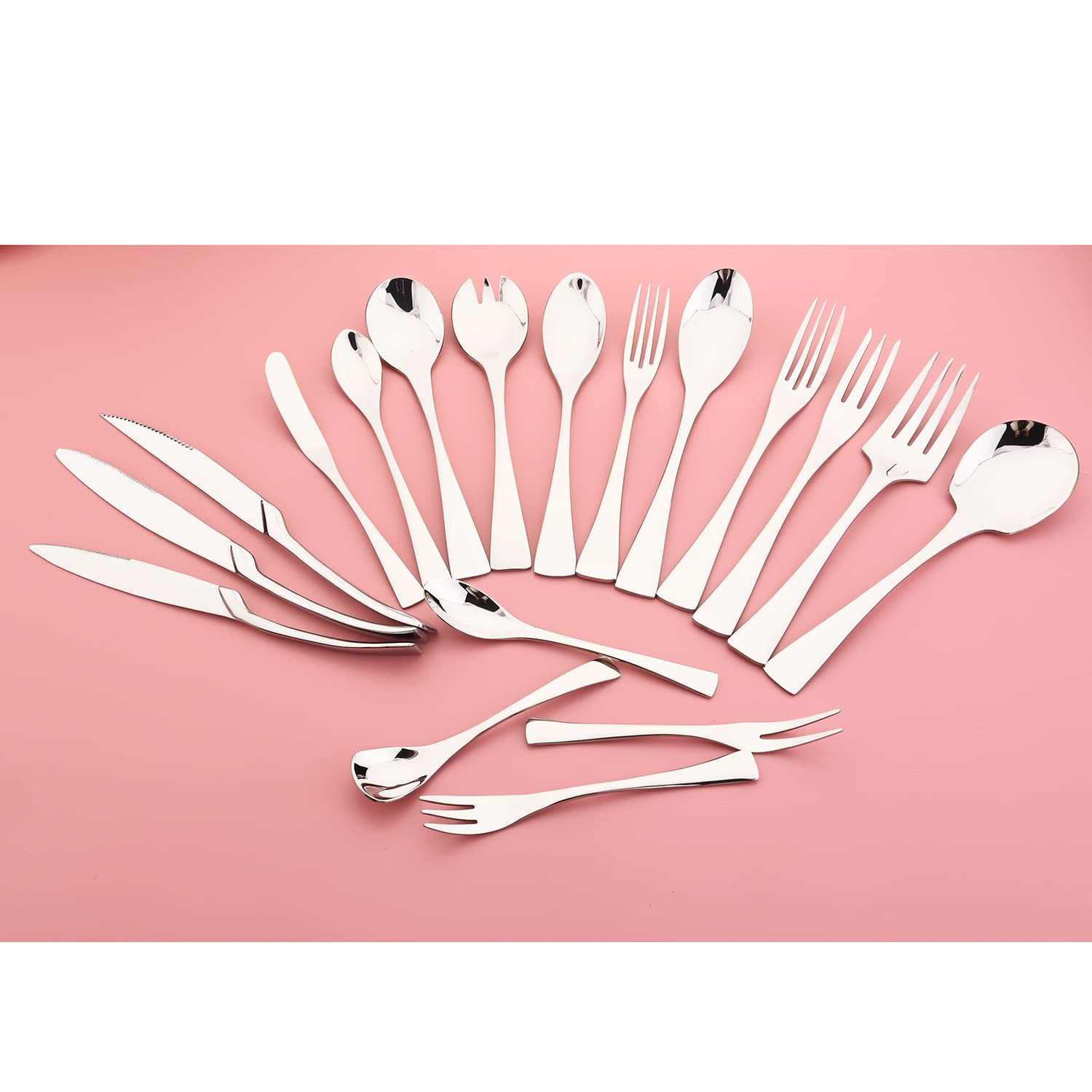 Gugrida 4-Piece SUS 304 Stainless Steel Two-Prong Forks Set - Silver Dessert Forks for Fruit, Cake, Appetizers, Cheese & Charcuterie Boards - Perfect for Parties, Weddings & Elegant Dining
