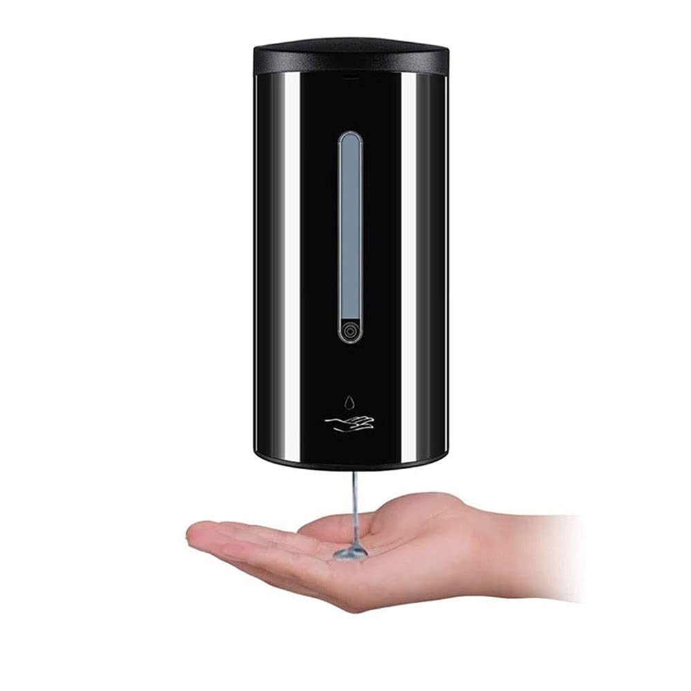 Commercial Automatic Soap Dispenser 700ml - Wall Mount Stainless Steel Touchless Soap Dispenser for Kitchen, Bathroom, Restaurant - Large Capacity Hands-Free Liquid Soap Dispenser (Black) - Ideal for Hospitals, Offices, and Public Restrooms