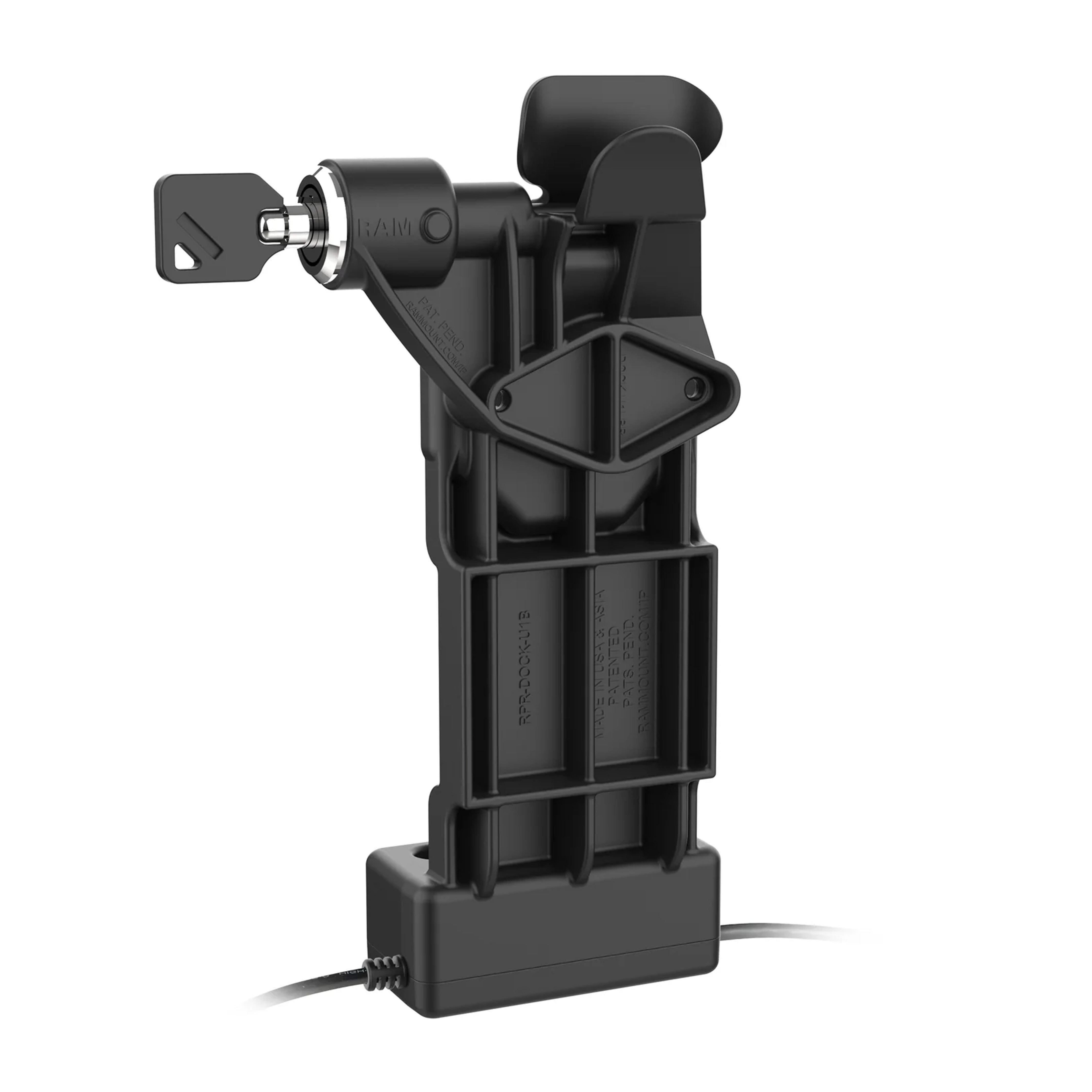 GDS® Uni Conn™ Right Locking Powered Dock with USB A & RJ45 Data Ports - Perfect for Laptop Workstations, Office Desks & Remote Work Setups (RAM GDS DOCKLR U1CP RJ45AU)