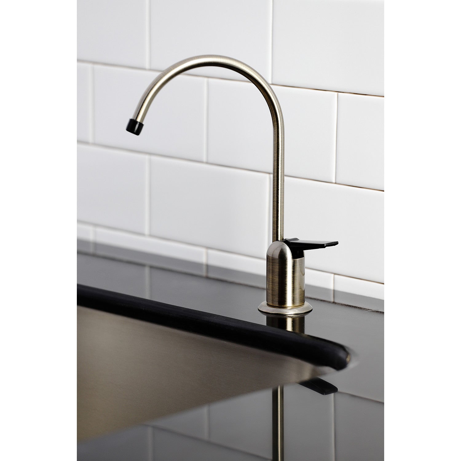 Americana K6193 Single Handle 1 Hole Deck Mount Water Filtration Faucet in Antique Brass - Perfect for Kitchen Sink Water Purification System