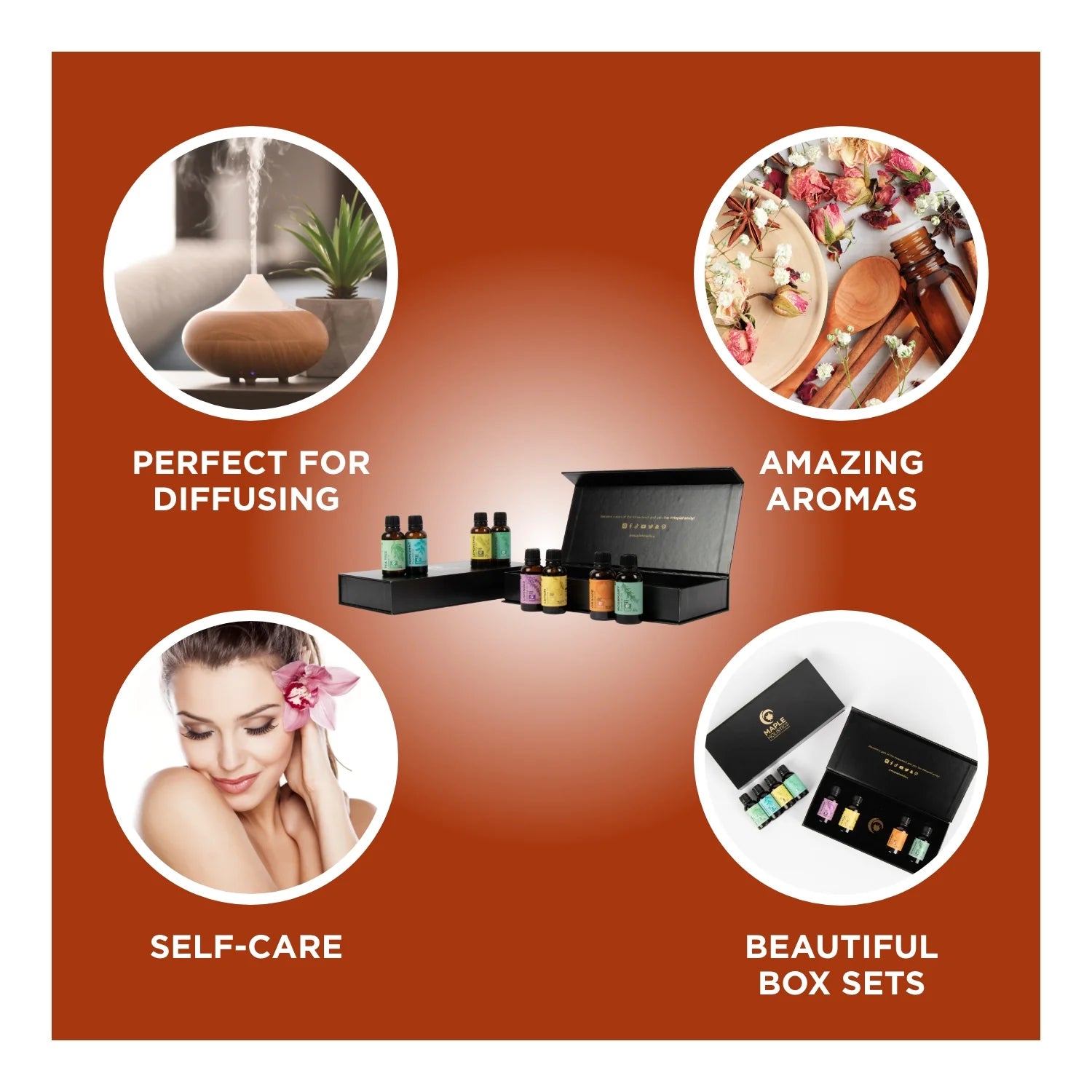 1 OZ Premium Essential Oils Set - 100% Pure Aromatherapy Oils for Diffusers, Massage & Relaxation - Perfect for Home Spa, Yoga & Stress Relief
