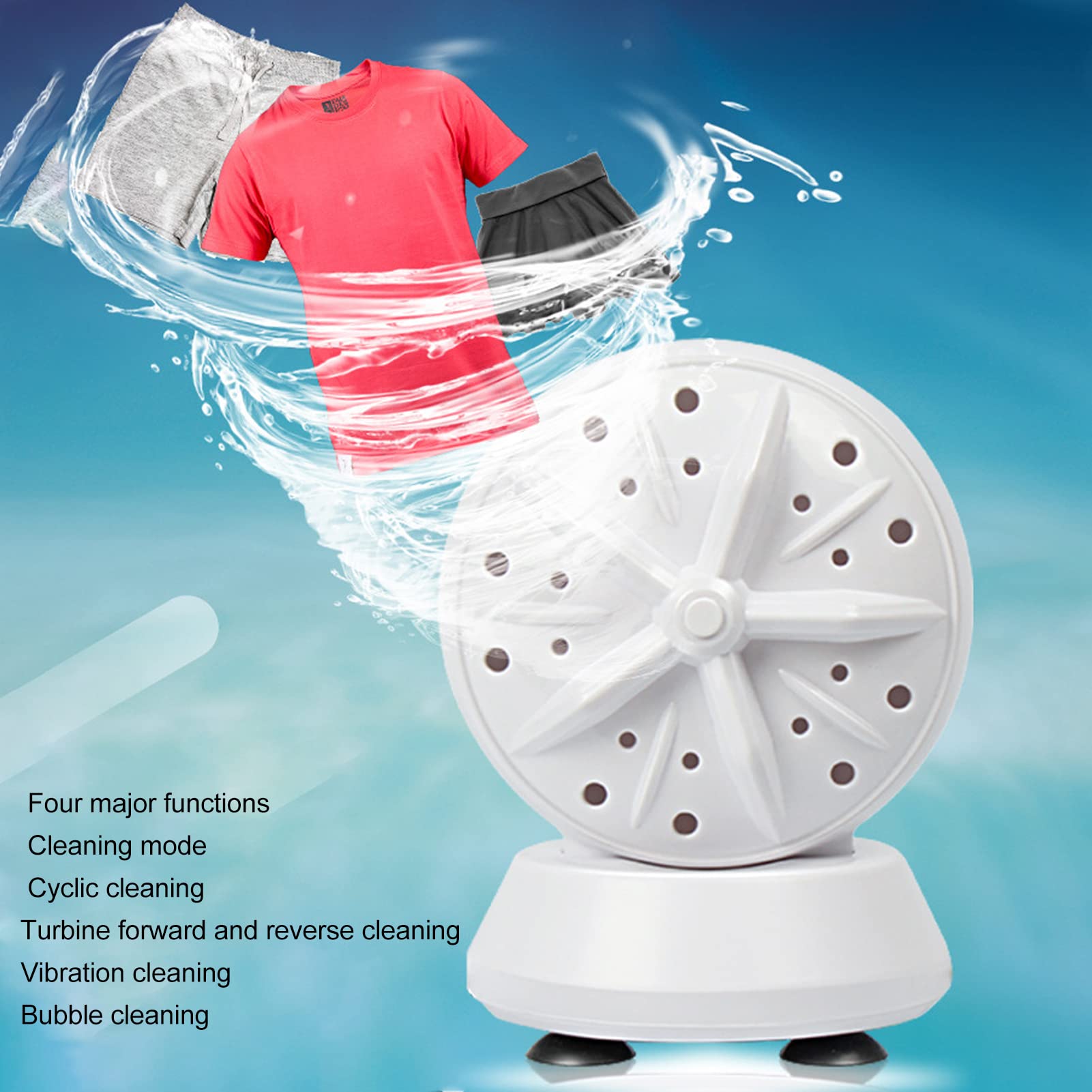 Portable Mini Washing Machine - Foldable USB Powered Clothes Washer for Underwear, Baby Clothes, Socks & Small Items | Double Washing Power | Perfect for Apartments, Travel, Camping & RVs | Compact Laundry Solution for Small Spaces