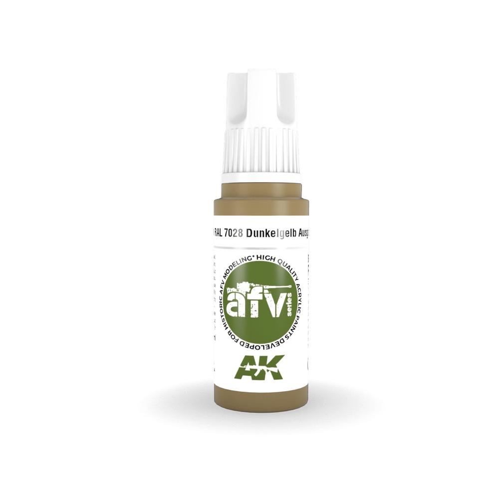 AK Interactive AK11319 AFV Series RAL 7028 Dunkelgelb (Dark Yellow) 1944 Edition - 17ml Acrylic Paint - 3rd Generation - Perfect for Military Model Kits, Tank Painting, and Historical Miniature Projects