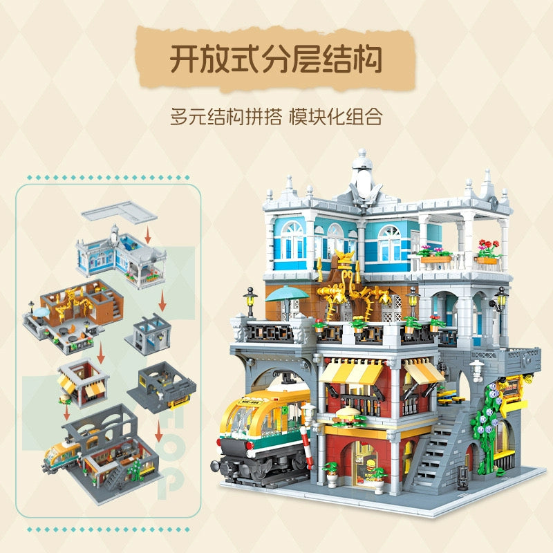 JIESTAR 89128 Burger Shop Building Blocks Set - 3289 PCS Creative DIY Fast Food Restaurant Model Kit for Kids & Adults, Perfect for Birthday Gifts & Home Decoration | Build Your Own Mini Burger Shop
