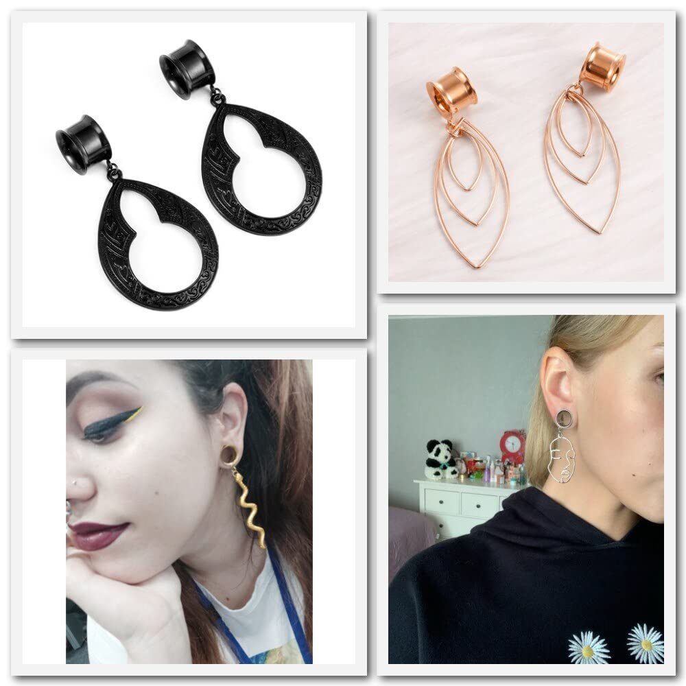 LADEMAYH 3 Pairs Stainless Steel Ear Gauges & Plugs for Men and Women - DIY Ear Stretching Jewelry for Ear Piercing - Perfect for Everyday Wear, Parties, and Alternative Fashion Styles