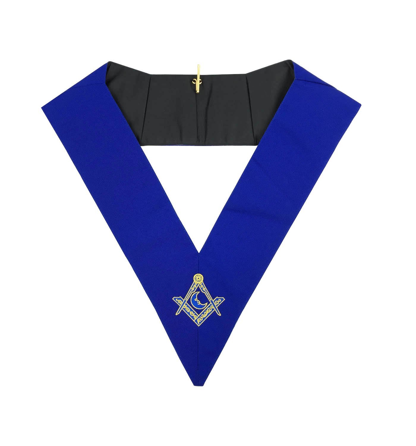 Masonic Blue Lodge Officers Collar Set of 12 - Machine Embroidered Freemason Regalia MS025 for Lodge Meetings & Ceremonies