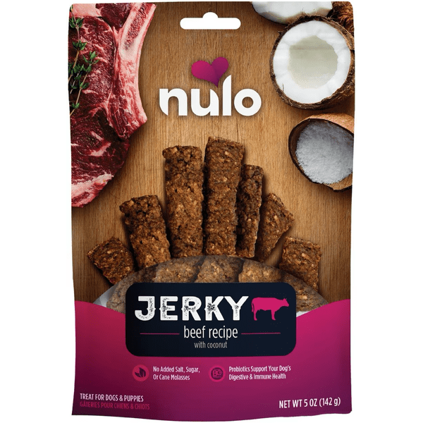 Nulo Freestyle Grain-Free Beef Recipe with Coconut Jerky Strips - Healthy Dog Treats for Training, Rewards & Dental Care - All Natural Soft Chews for Small, Medium & Large Dogs