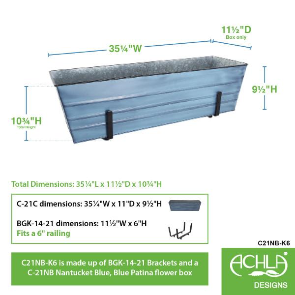 Decorative Flower Box with Sturdy Railing Brackets - Perfect for Balcony, Deck, and Window Garden Decor