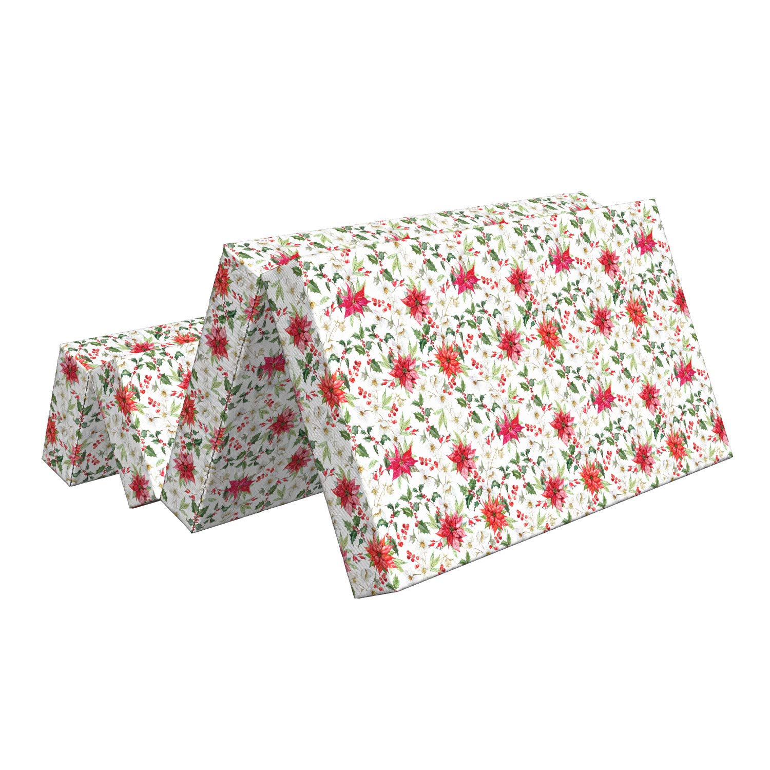 Ambesonne Floral Foldable Mattress | Christmas Flower Buds Design | 78.7