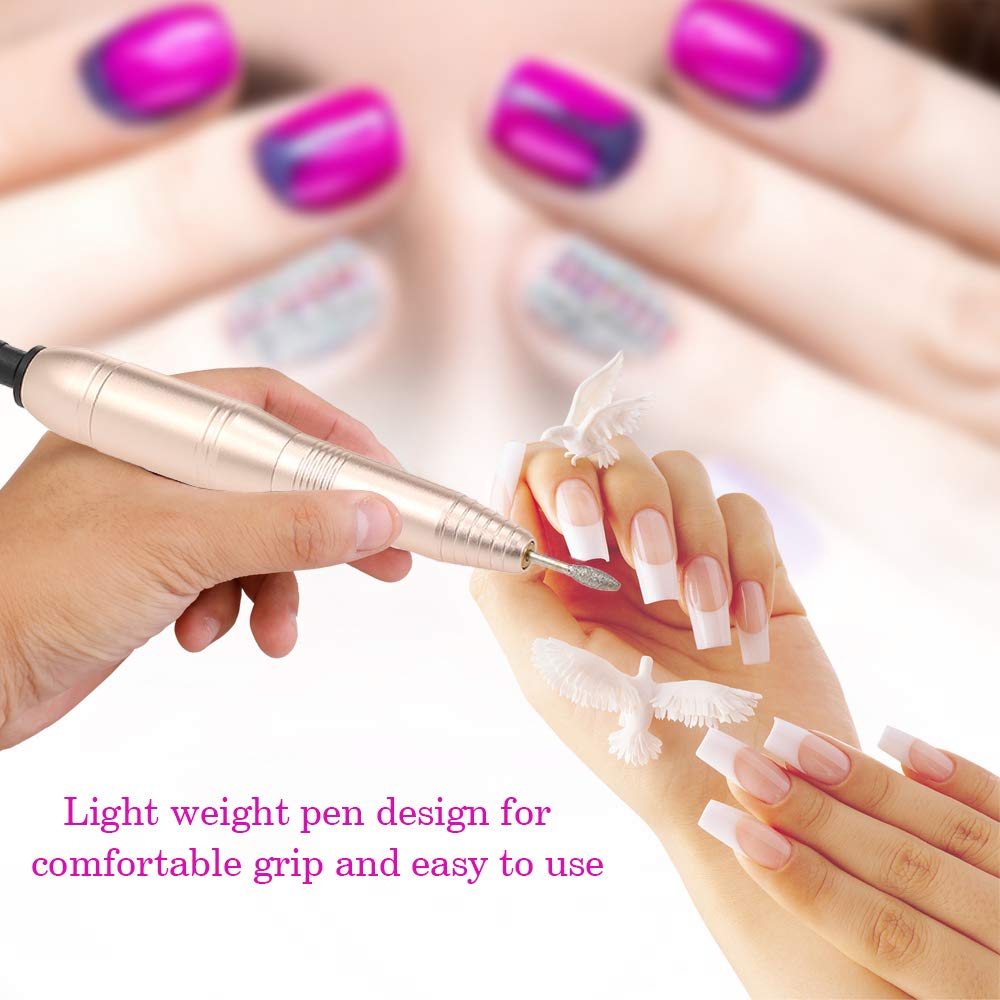 Professional Portable Electric Nail Drill Machine - 20000 RPM High Speed Manicure Pedicure Kit for Acrylic & Gel Nails - Perfect for Home Salon, Nail Art & DIY Nail Care
