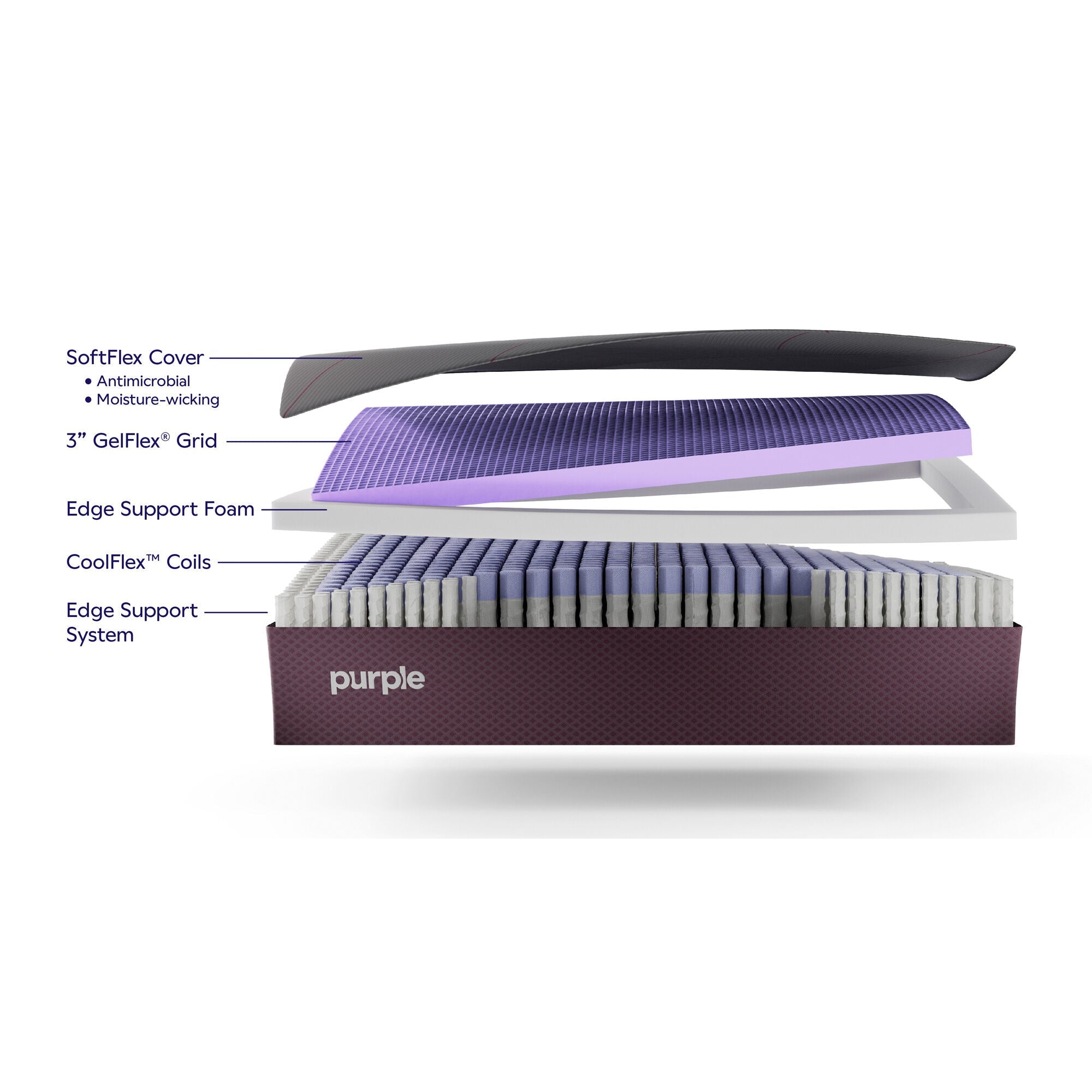 Purple RestorePremier Soft Mattress - Premium Cooling Gel Memory Foam Hybrid Bed for Back Pain Relief & Pressure Relief - Perfect for Side Sleepers, Couples & Hot Sleepers