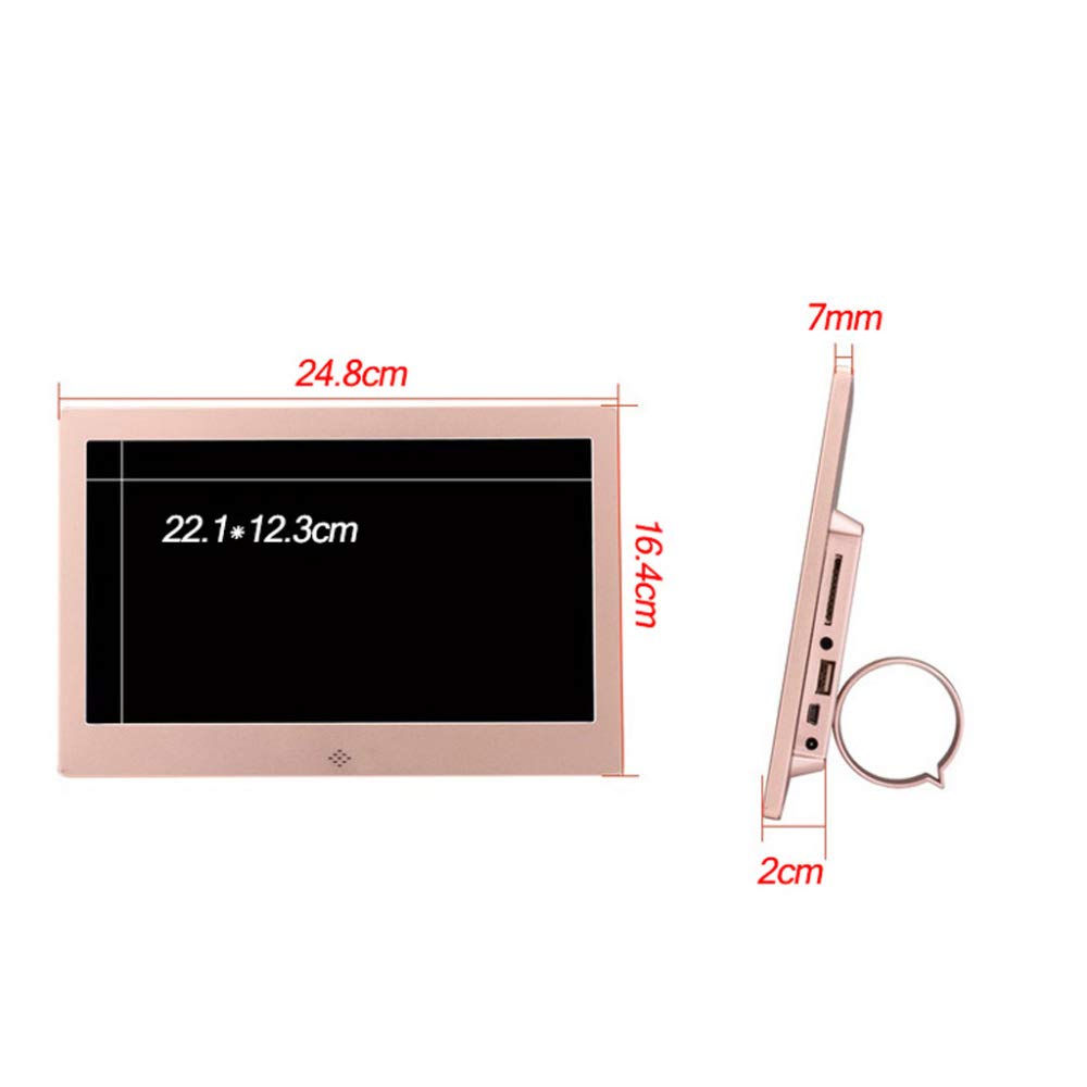 10 Inch Metal Digital Photo Frame - 1024x600 HD IPS Display, 16:9 FHD Screen with Auto On/Off Timer | Electronic Picture Frame for Home, Office & Gift | Video, Calendar & Clock Functions for Digital Advertising & Memories