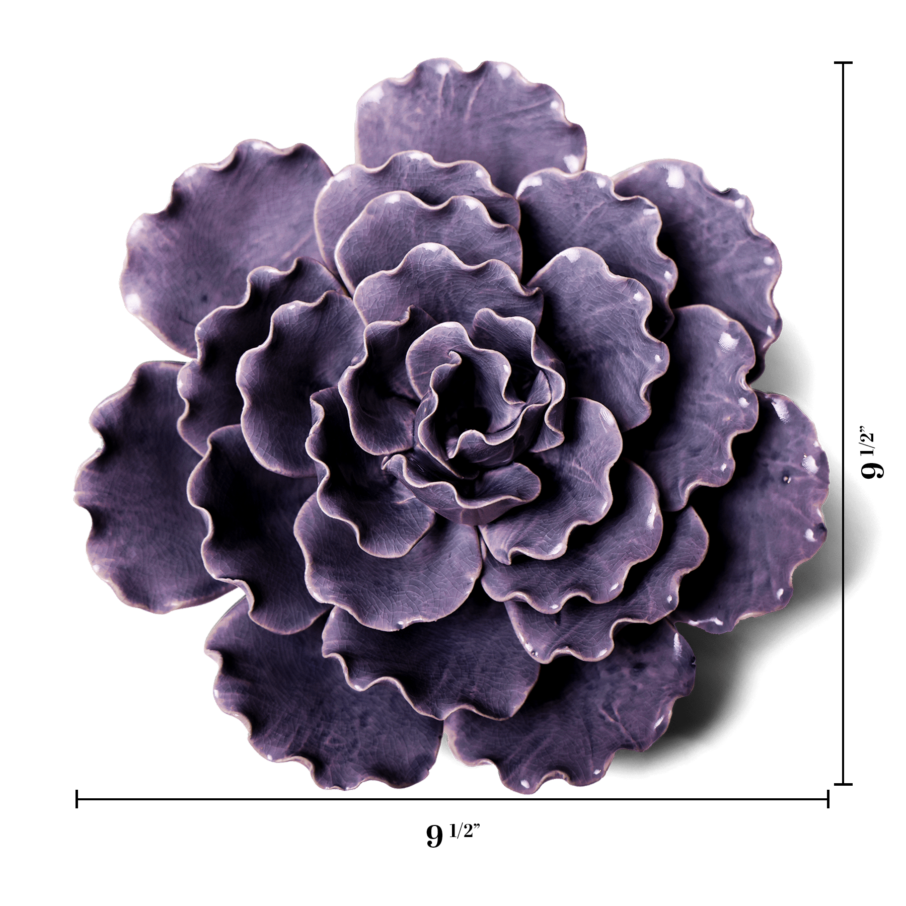 Premium Ceramic Flower Lettuce Lilac XL - Elegant Home Decor for Living Room, Bedroom & Office | Perfect for Plant Lovers & Interior Design