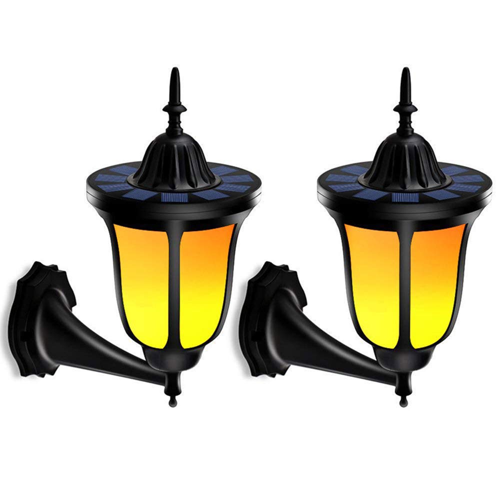 96 LED Solar Flame Wall Lights - Waterproof Outdoor Garden Lights for Courtyard, Lawn & Pathway - Energy Saving Decorative Lighting for Patio, Yard & Landscape