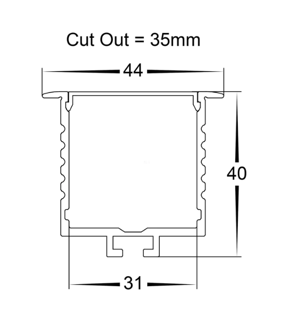 45 x 40mm Aluminum Extrusion Channel - HV9695 4540 Recessed Profile for DIY Projects, CNC Machines, and 3D Printer Frames