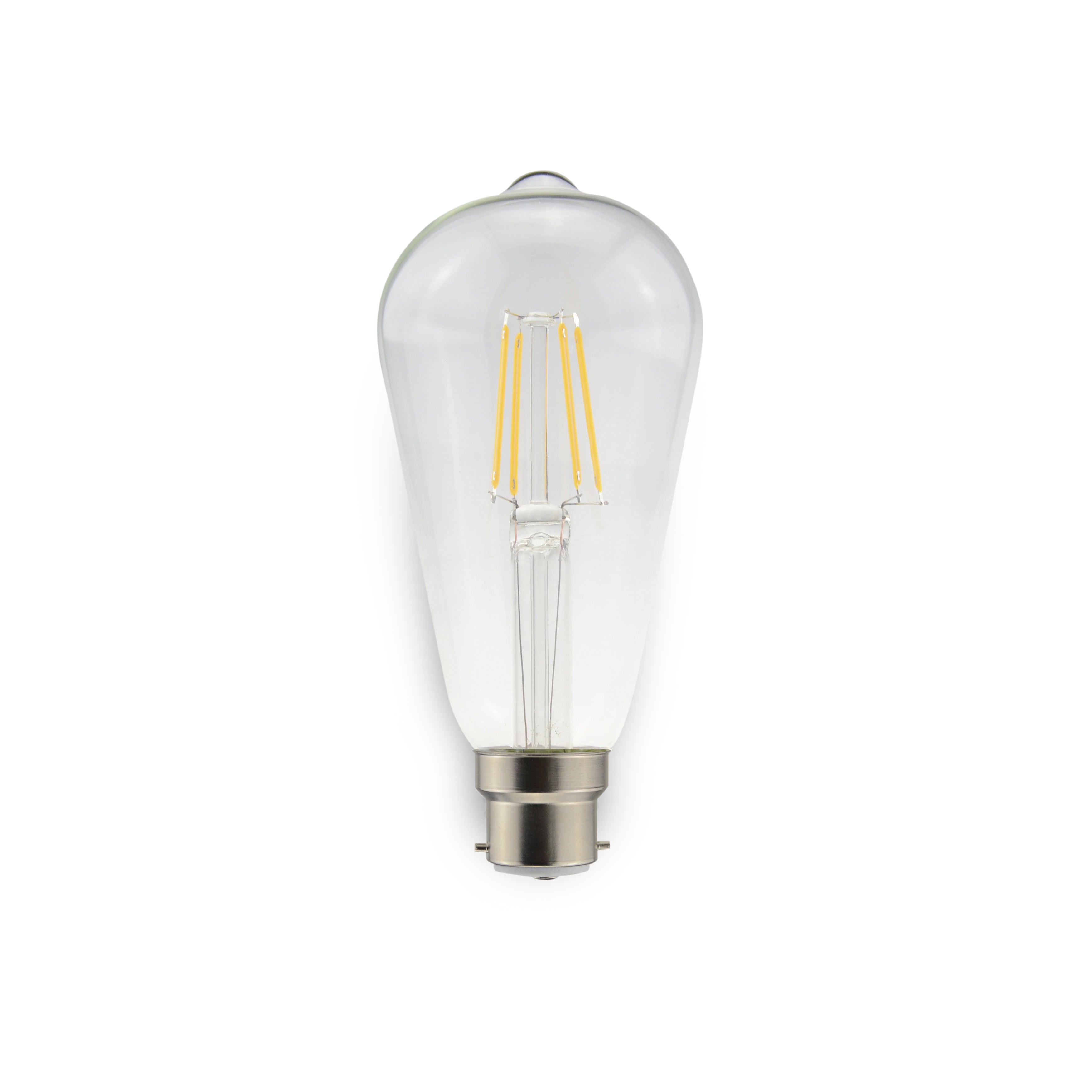 5W ST64 LED Filament Bulb B22 Base - Warm White 2700K Dimmable Edison Light Bulb - Vintage Style for Chandeliers, Pendant Lights & Home Decor