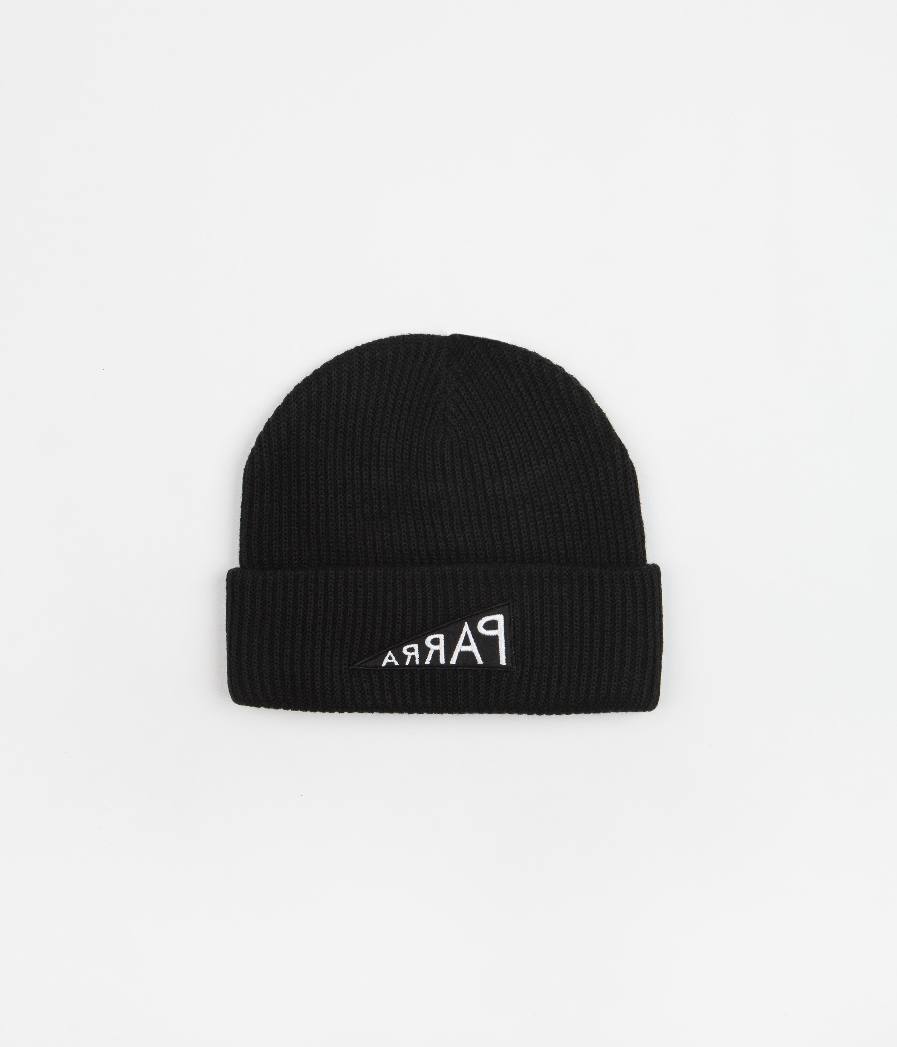 Parra Mirrored Flag Logo Beanie - Black Winter Hat for Men & Women - Perfect for Skiing, Snowboarding & Cold Weather Fashion