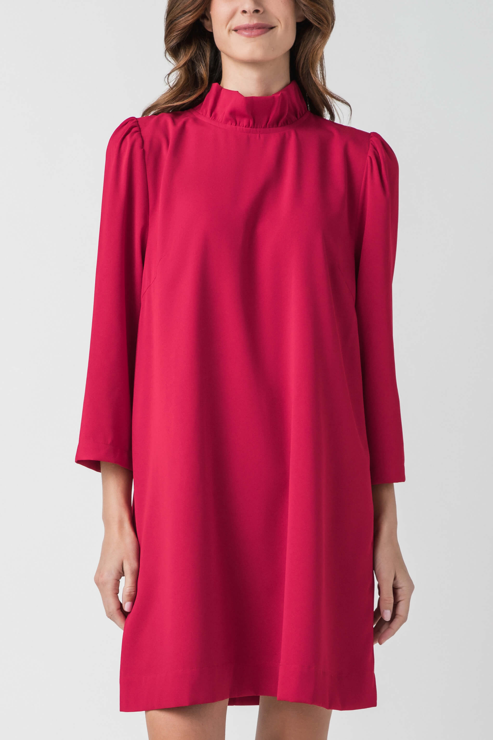 Elegant Pinch Long Sleeve Bow Dress for Women - Flowy Party, Wedding & Special Occasion Outfit