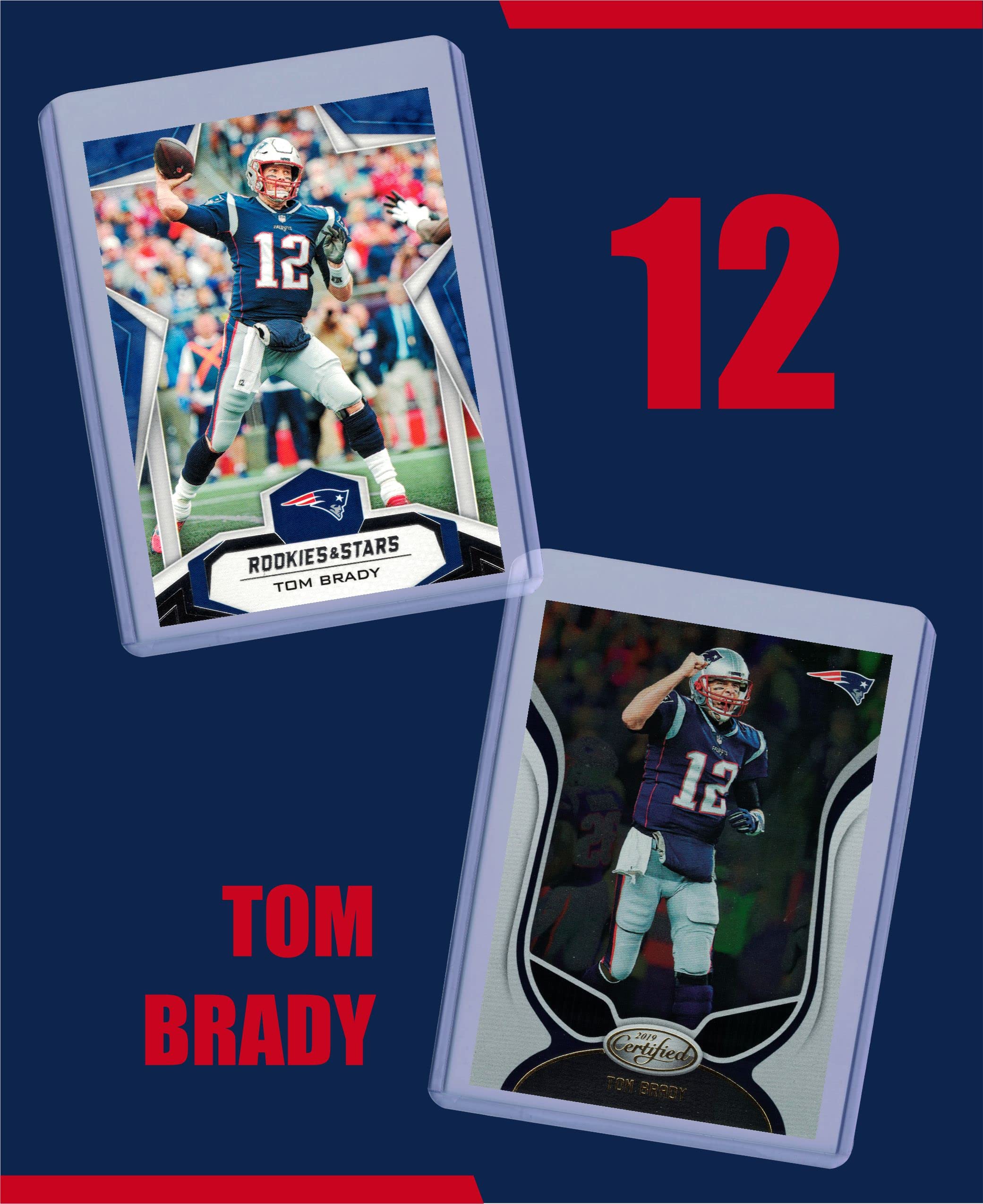 Tom Brady Football Cards Assorted (5-Pack) - New England Patriots NFL Trading Cards Collection for Collectors & Fans - Perfect for Display, Trading, and Memorabilia