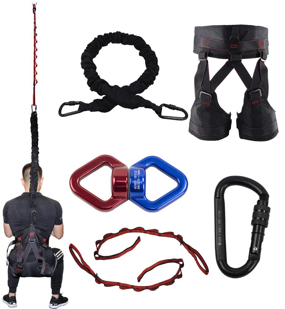 DASKING Upgraded Heavy Duty Yoga Bungee Rope - Resistance Training Belt for Home Gym, Fitness & Workout - Perfect for Yoga, Pilates, Strength Training & Stretching Exercises